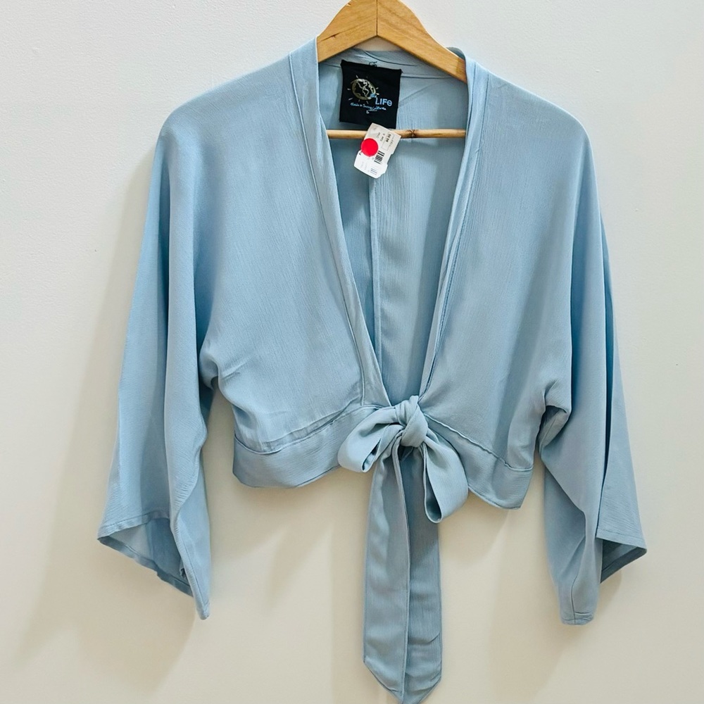 NWT Blue Life Long Sleeve Blue Top - Picture 4 of 8